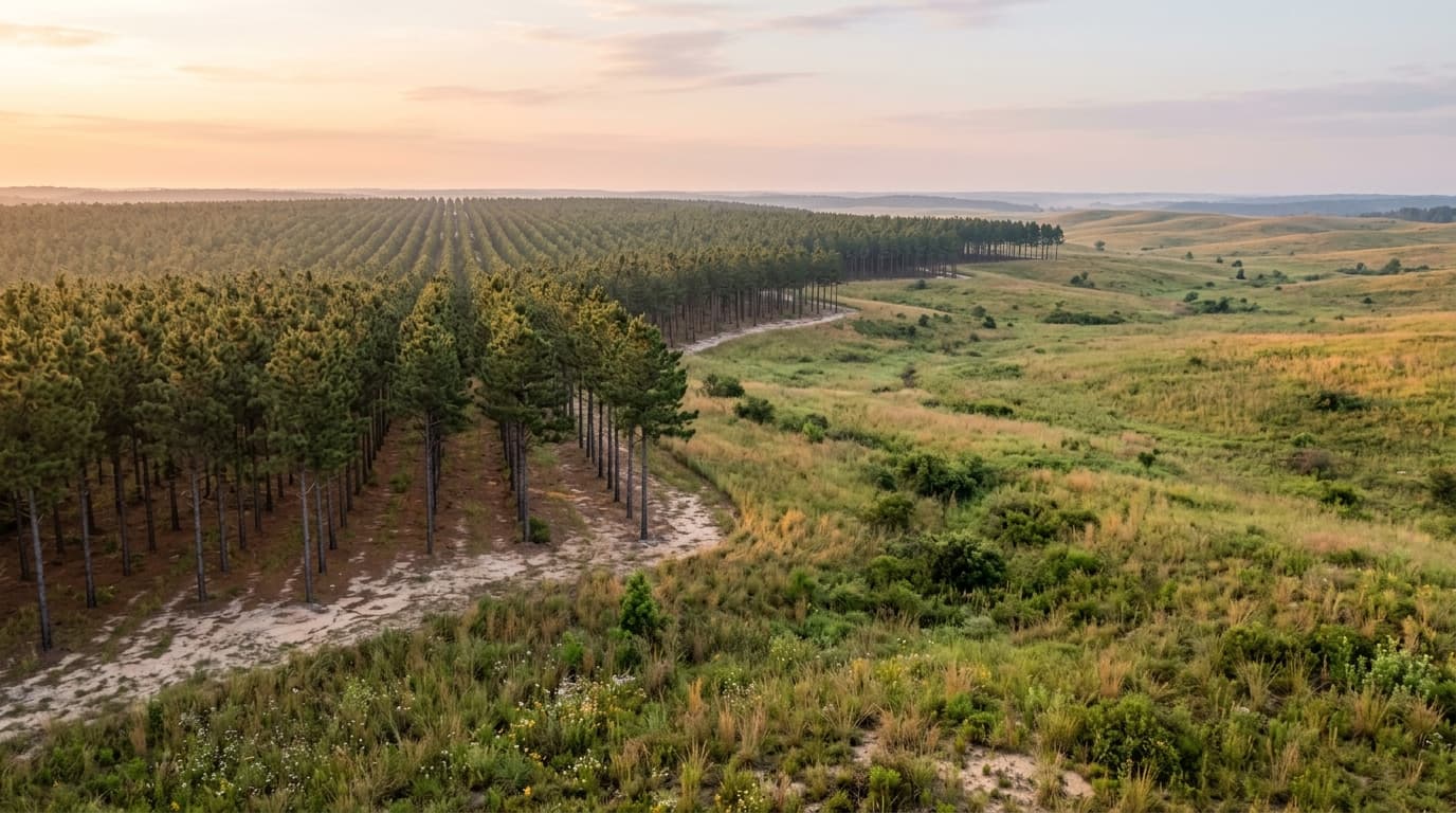 Hand-planted ponderosa pine forest and Sandhills grassland at McKelvie National Forest