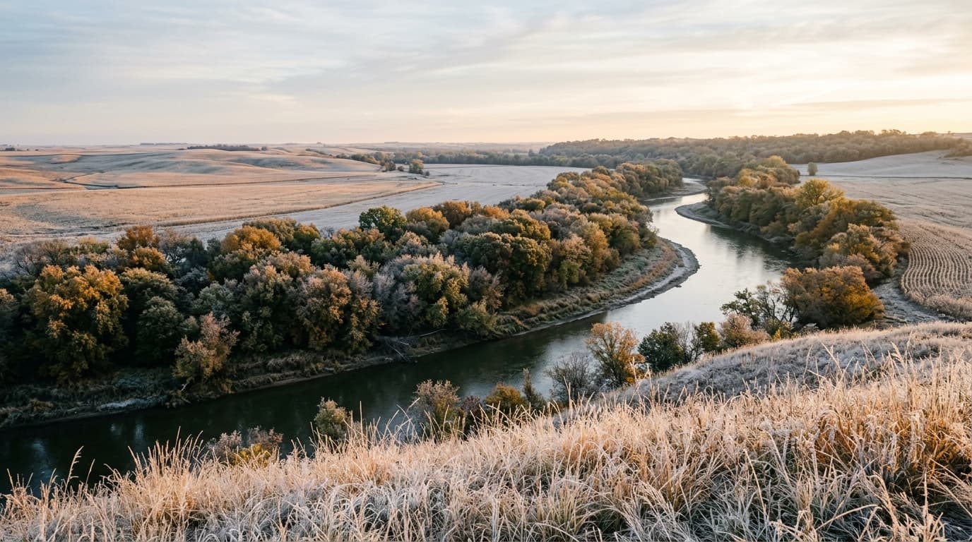 Elkhorn River timber near Neligh Nebraska deer hunting area