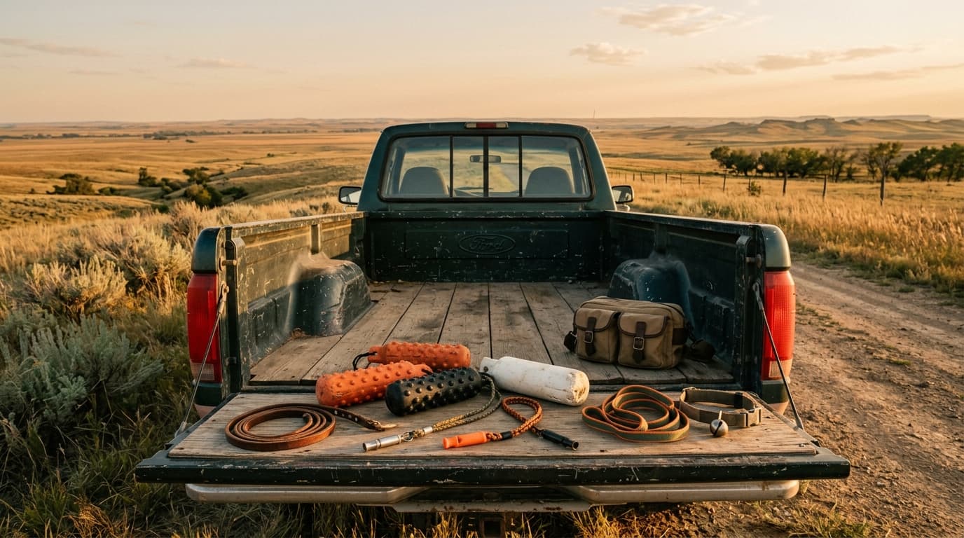 Young German Shorthaired Pointer on point in Nebraska grassland