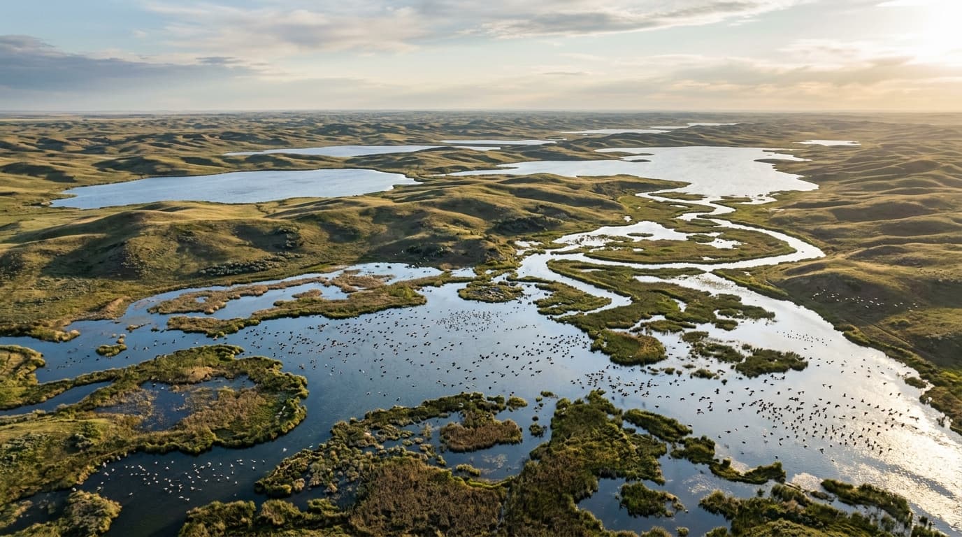 Sandhills lakes and grasslands at Valentine National Wildlife Refuge in Cherry County Nebraska